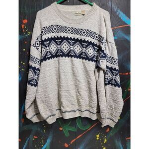 Vintage Alpine Ridge Rugged Wear Abstract Cotton Sweater #021‎